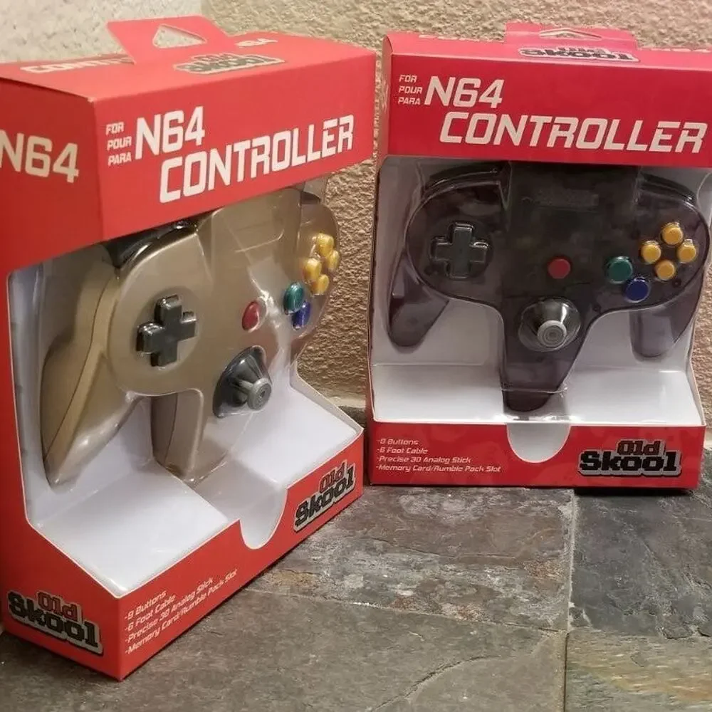 2 N64 Controllers - Gold & Atomic Purple (NEW) - Nintendo64 - Old Skool